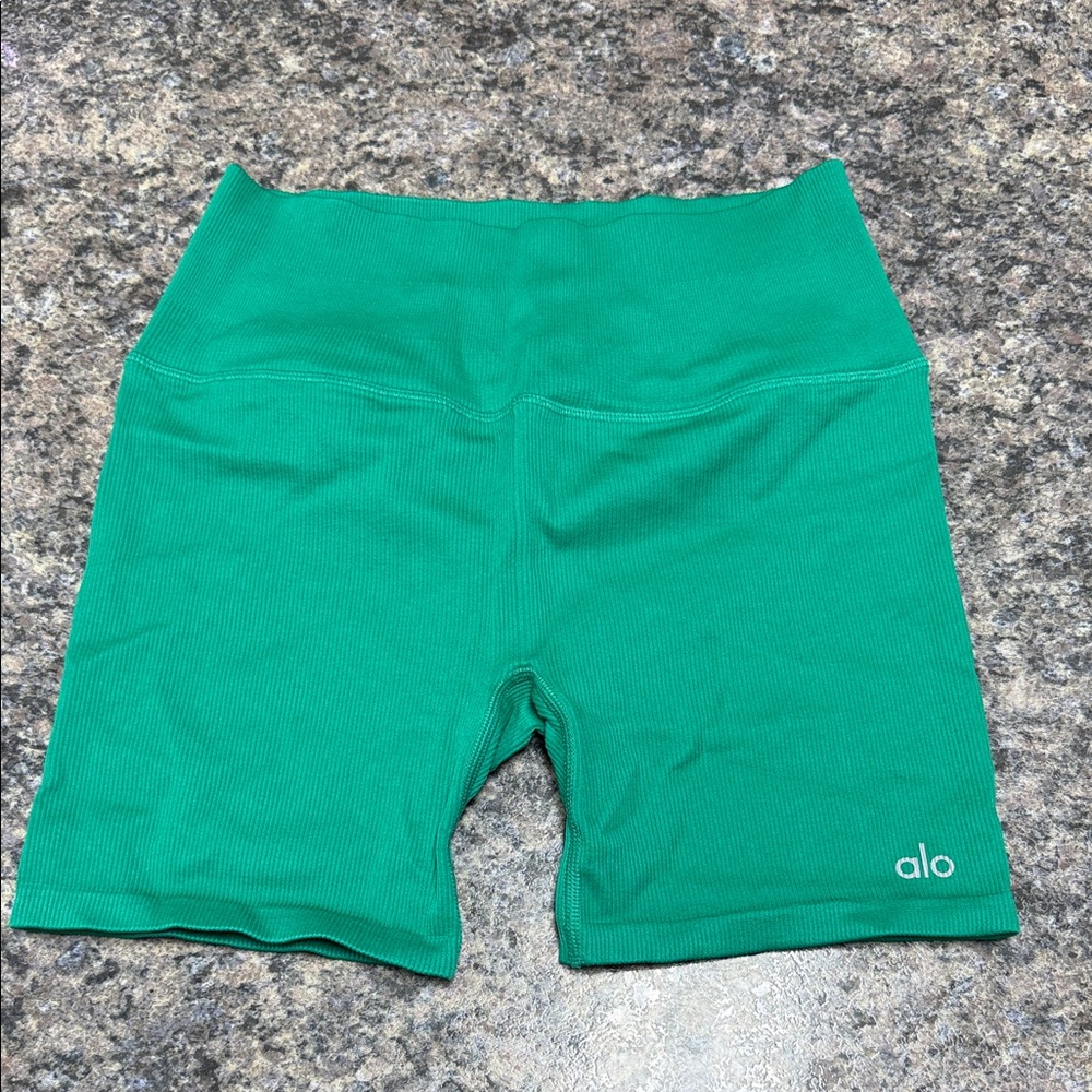 ALO Yoga Vibrant Green Bike Shorts